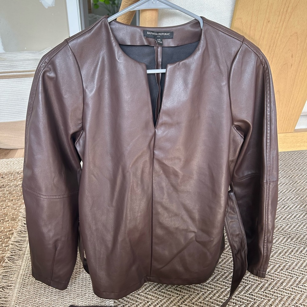 Banana Republic leather blouse